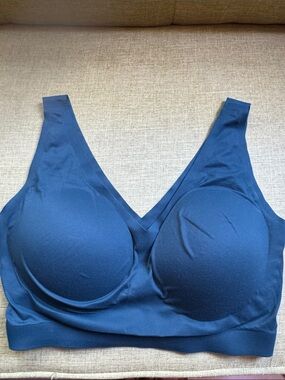 Soma Navy Blue Wireless V-Neck Seamless Bra